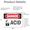 Signmission Acid Danger Sign, Vinyl Decal, 10in W x 7in L, 2PK OS-2PACK-DS-D-710-L-1017 - alternate 5